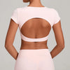 SPARK Women's Hollow Back Crop Yoga Short-Sleeve QS2590