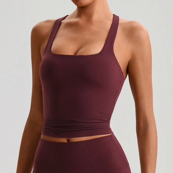 SPARK Women’s Square Neck Racerback Yoga Fitness Tank Top LQ2208