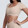 SPARK Soft Crew Neck Yoga Crop Top LQ4093