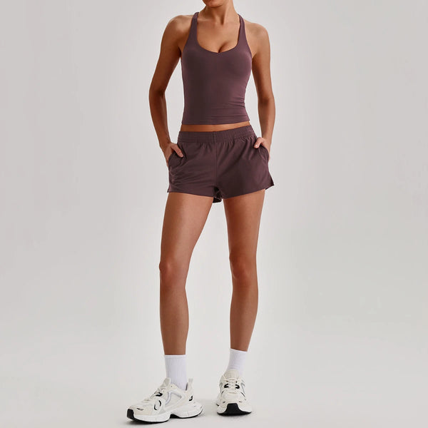 SPARK Women's Racerback Tank Top&Quick Dry Shorts 2 Piece Yoga Set LQ4123