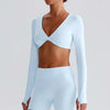 SPARK Twist Deep V Workout Cropped Top LQ8019