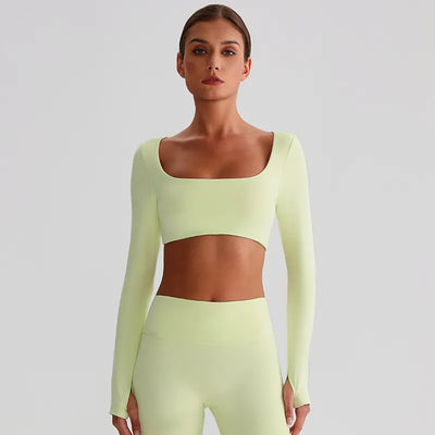 SPARK Recycled Square Neck Yoga Crop Top LQ8026