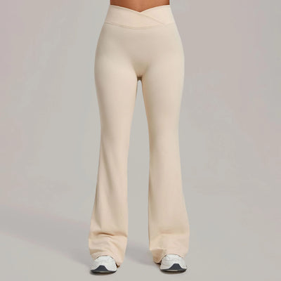SPARK Women's High Waist Crossover Flare Yoga Pants QS9089