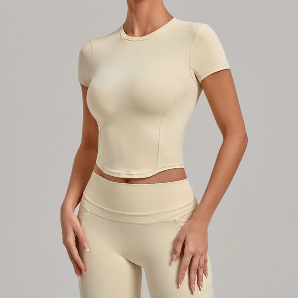 SPARK Women's Summer Fitted Short-Sleeve Yoga T-Shirt QS1369