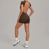 SPARK Women's Round Neck Backless Bodysuit with Adjustable Straps TF2701