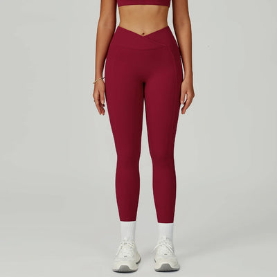 SPARK Cross High Waist Yoga Pants With Pockets For Women ZC2030