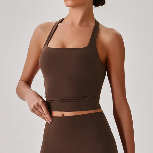SPARK Women's Naked-Feel Halter Backless Yoga Tank Top LQ4150