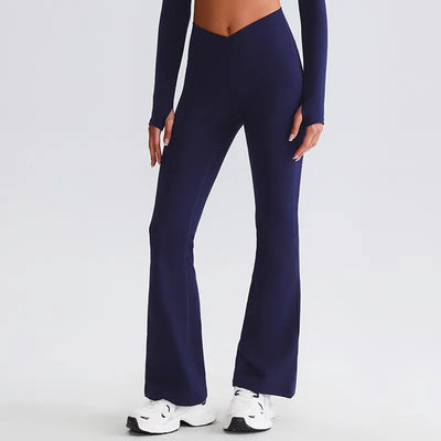 SPARK V Cut Waist Yoga Flared Pants LQ8007