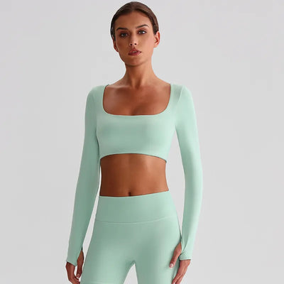 SPARK Recycled Square Neck Yoga Crop Top LQ8026