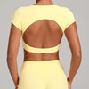 SPARK Women's Hollow Back Crop Yoga Short-Sleeve QS2590