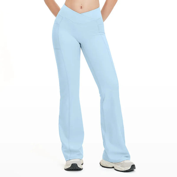 SPARK Cross High Waist Flared Pants for Women ZC2030