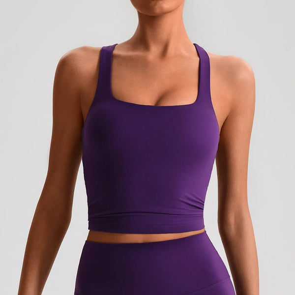 SPARK Women’s Square Neck Racerback Yoga Fitness Tank Top LQ2208