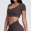 SPARK Soft Crew Neck Yoga Crop Top LQ4093