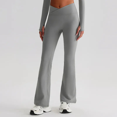 SPARK V Cut Waist Yoga Flared Pants LQ8007