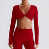 SPARK Twist Deep V Workout Cropped Top LQ8019