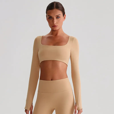 SPARK Recycled Square Neck Yoga Crop Top LQ8026