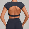 SPARK Women's Hollow Back Crop Yoga Short-Sleeve QS2590