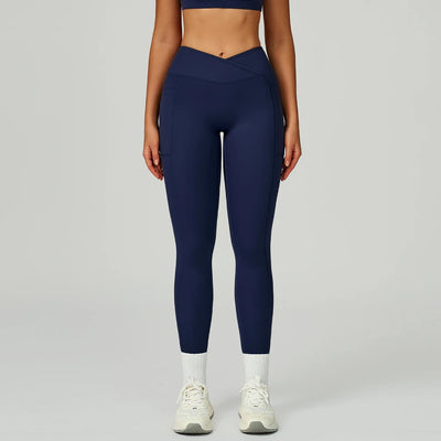 SPARK Cross High Waist Yoga Pants With Pockets For Women ZC2030