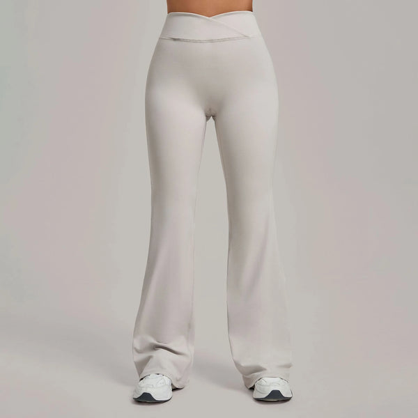 SPARK Women's High Waist Crossover Flare Yoga Pants QS9089