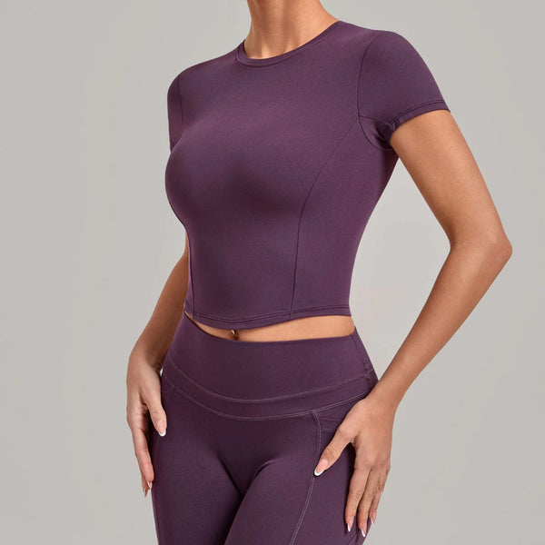 SPARK Women's Summer Fitted Short-Sleeve Yoga T-Shirt QS1369