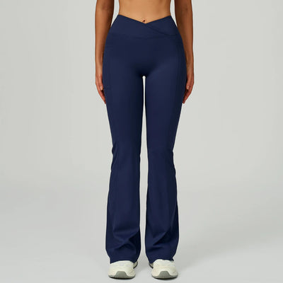 SPARK Cross High Waist Flared Pants for Women ZC2030