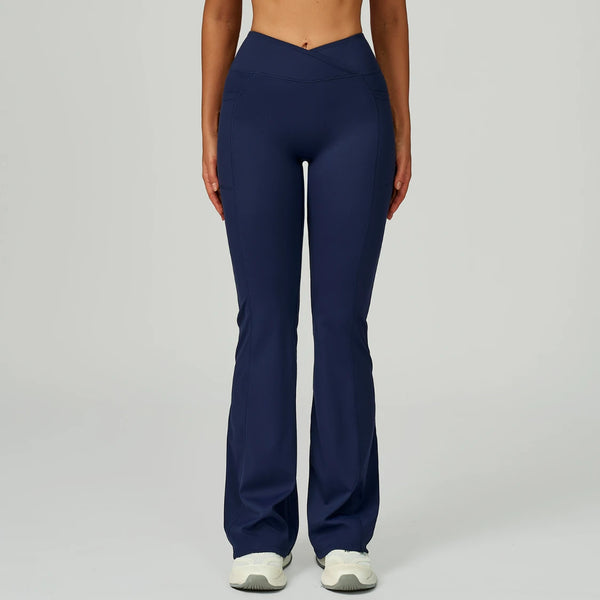 SPARK Cross High Waist Flared Pants for Women ZC2030