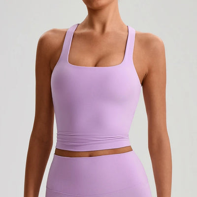 SPARK Women’s Square Neck Racerback Yoga Fitness Tank Top LQ2208