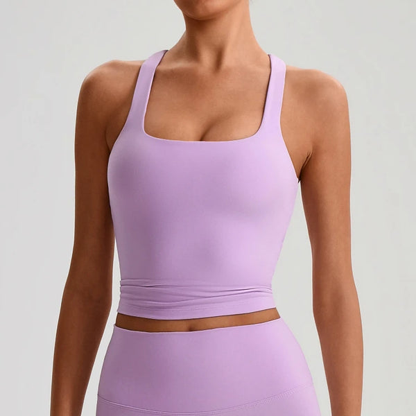SPARK Women’s Square Neck Racerback Yoga Fitness Tank Top LQ2208