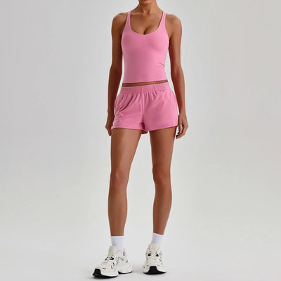 SPARK Women's Racerback Tank Top&Quick Dry Shorts 2 Piece Yoga Set LQ4123
