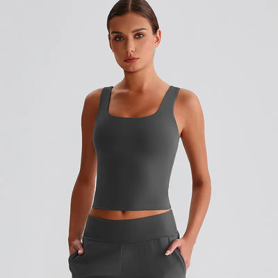 SPARK Square Neck Longline Sports Tank Top LQ8011