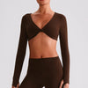 SPARK Twist Deep V Workout Cropped Top LQ8019