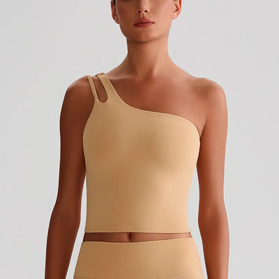 SPARK One-Shoulder Yoga Crop Tank Top LQ8029