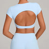 SPARK Women's Hollow Back Crop Yoga Short-Sleeve QS2590