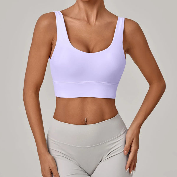 SPARK Women's Wide Hem High Support Open Back Yoga Bra QS25010