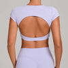 SPARK Women's Hollow Back Crop Yoga Short-Sleeve QS2590