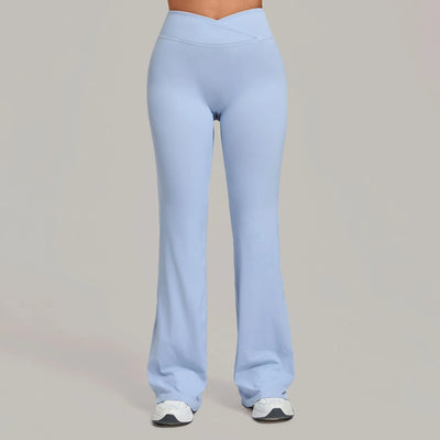 SPARK Women's High Waist Crossover Flare Yoga Pants QS9089