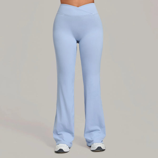 SPARK Women's High Waist Crossover Flare Yoga Pants QS9089