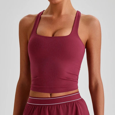 SPARK Women’s Square Neck Racerback Yoga Fitness Tank Top LQ2208