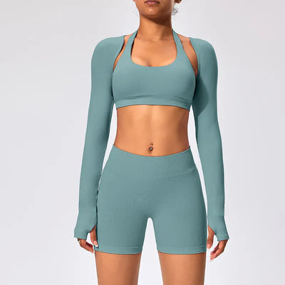 SPARK Women's Thin Smock with Open Back Fitness Cropped Top RX2376