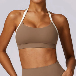 SPARK Color Block Halter Sports Bra ZC8605