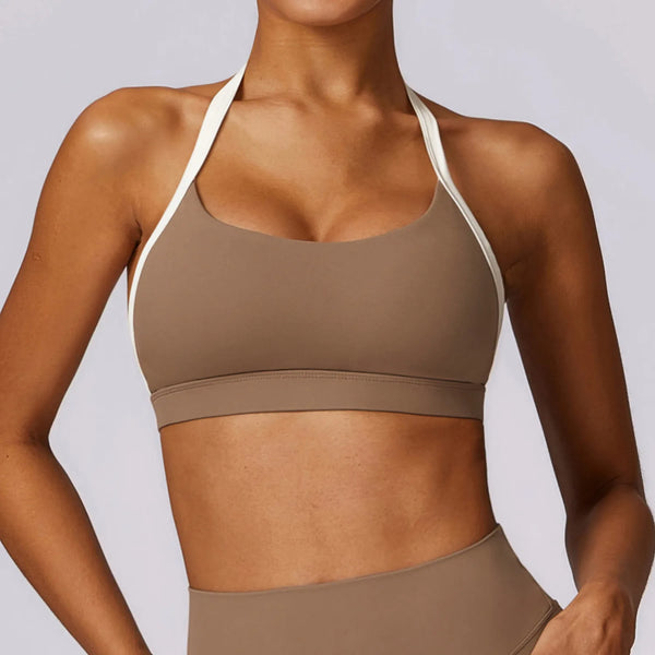 SPARK Color Block Halter Sports Bra 