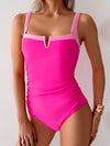 SPARK Color Block One Piece Swimsuit-Pink