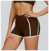 SPARK Contrast Color Naked Feeling Yoga Shorts in brown side pocket 