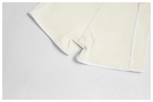 SPARK Contrast Color Naked Feeling Yoga Shorts in light yellow detail-1
