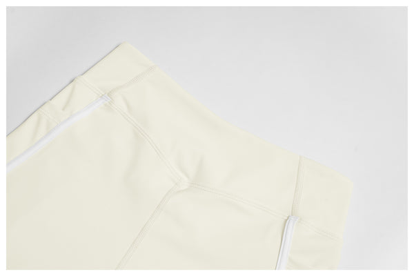 SPARK Contrast Color Naked Feeling Yoga Shorts in light yellow detail-2