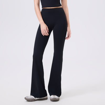 SPARK Deep V Butt-Lifting High Waist Flare Leggings in black