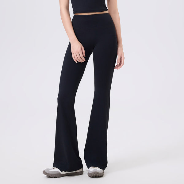 SPARK Deep V Butt-Lifting High Waist Flare Leggings in black