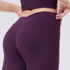 SPARK Deep V Butt-Lifting High Waist Flare Leggings in purple butt back