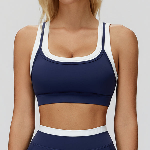 SPARK_Fake_Two-Piece_Yoga_Sports_Bra_with_Ribbed_Design_in_navy
