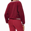 【Christmas】SPARK Fashion Versatile V-neck Yoga Sports Sweatshirt in retro red back